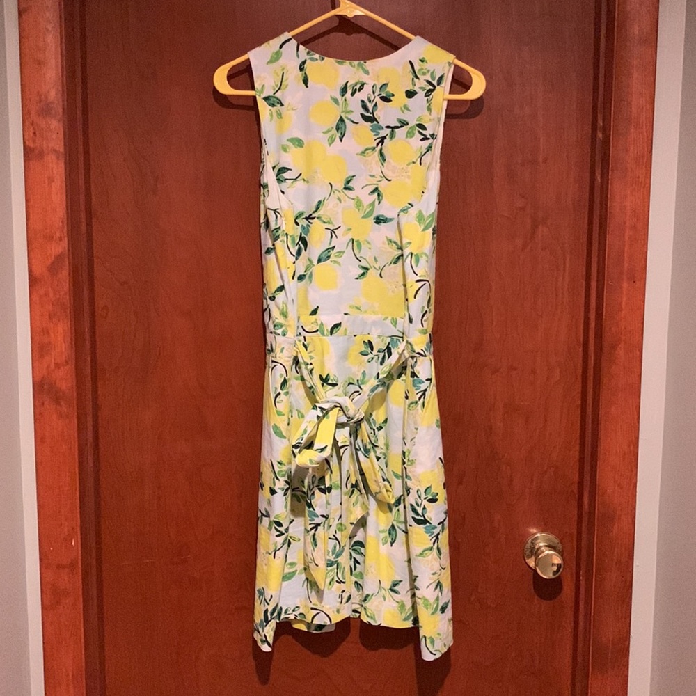 1901 Tie Front Lemon Print Mini Dress - Picture 3 of 14
